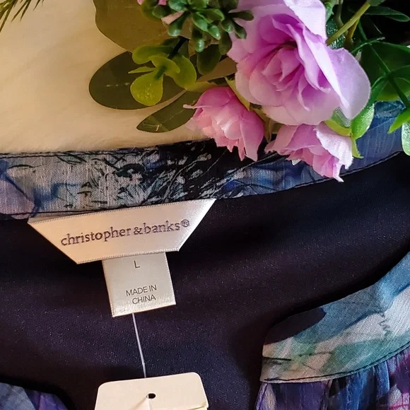 Christopher & Banks Watercolor Print Blouse - Picture 7 of 7